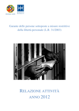 Attività del garante 2012 - Garante dei detenuti del Lazio