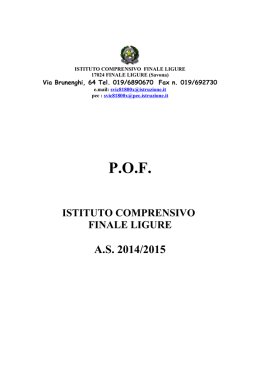 P.O.F. 2014-2015 - Istituto Comprensivo di Finale Ligure