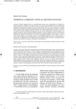 venezia e l`oriente: note su recenti letture