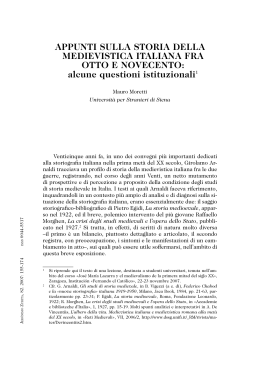 Appunti sulla storia della medievistica italiana fra Otto e Novecento