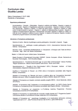 Curriculum vitae Giuditta Lembo