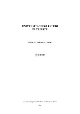 Inventario dell`archivio - Soprintendenza archivistica del Friuli