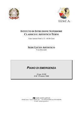 Piano Emergenza sede piazza Briccialdi n&deg;6