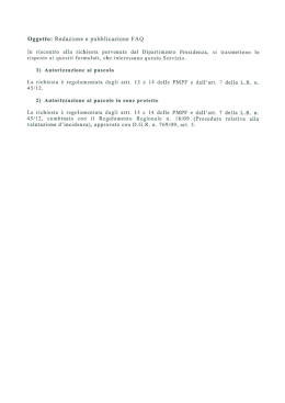Oggetto: Redazione e pubblicazione FAQ