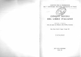 Cinque secoli del libro italiano, Roma, Palazzo Braschi, 20 maggio