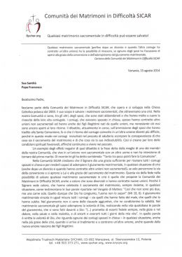 T Comunit&agrave; dei Matrimoni in Difficolt&agrave; SICAR oo
