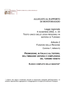 elenco inziative - Consiglio Regionale del Veneto