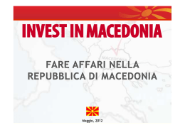 Fare affari in Macedonia