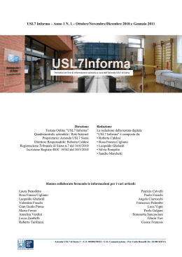 n.1 - Anno 1 - Azienda USL 7 di Siena
