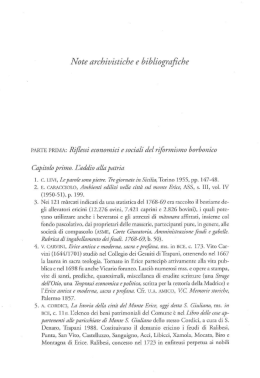 Note archivistiche e bibliograﬁche