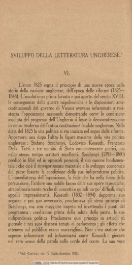 Sviluppodel la letteratura ungherese