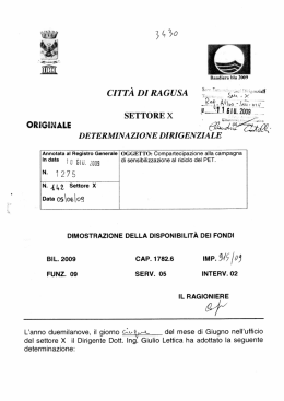 SETTORE X `ﬁfw` w - Comune di Ragusa