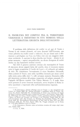 Il problema dei confini fra il territorio Veronese e Trentino in età