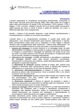 Comportamento di ascolto - Biblioteca Medica