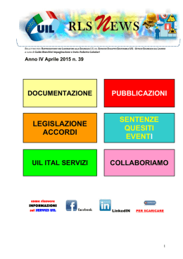 Newsletter n. 39 aprile 2015