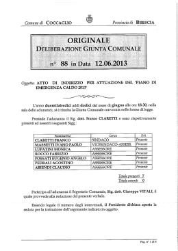 Page 1 Comune di COCCAGLIO ---- Oggetto: ATTO DI INDIRIZZO