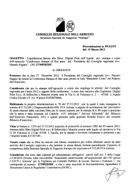 CONSIGLIO REGIONALE DELL`ABRUZZO Struttura Speciale di