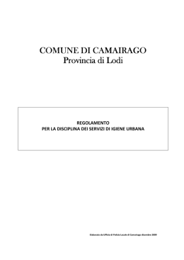 Regolamento dei servizi di igiene urbana