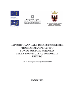 Rapporto 2002 - Il Fondo Sociale Europeo in Trentino