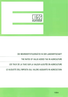 The rates of value-added tax in agriculture 1984