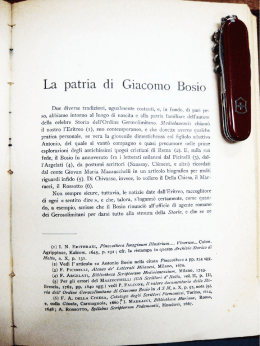 La patria di Giacomo Bosio
