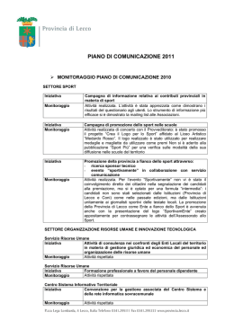 monitoraggio attivit&agrave; di comunicazione 2010