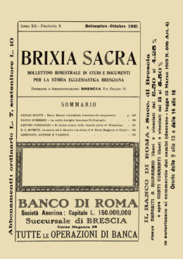 n. 5 - 1921 - Brixia Sacra