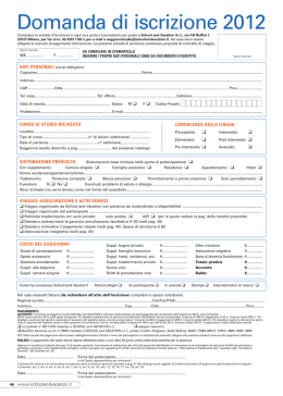 Scheda iscrizione e Condizioni