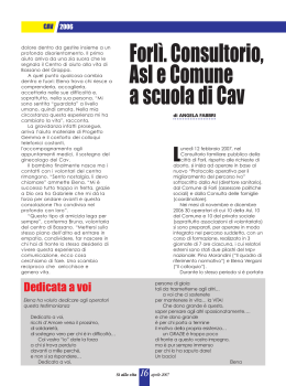 Forlì. Consultorio, Asl e Comune a scuola di Cav