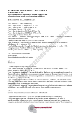 DECRETO DEL PRESIDENTE DELLA REPUBBLICA 20 ottobre