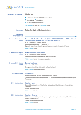 curriculum dott. ielo isidora - Universit&agrave; degli Studi di Messina