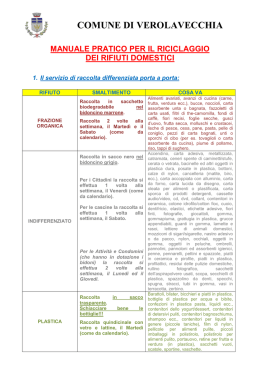 Modalit&agrave; di raccolta differenziata