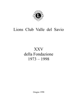 Lions Club Valle del Savio XXV della Fondazione 1973