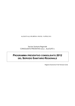 programma preventivo consolidato 2012 del servizio sanitario