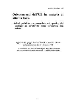 orientamenti dell`UE in materia di attivit&agrave; fisica