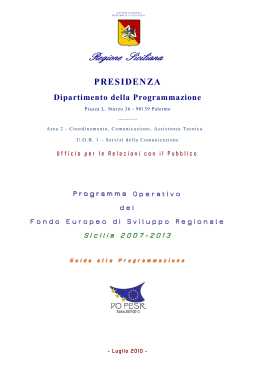 GUIDA Programma Operativo FESR Sicilia 2007_2013 revisione al