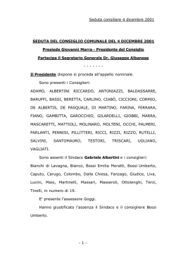 Seduta consiliare 4 dicembre 2001