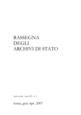 rassegna degli archivi di stato - Direzione generale per gli archivi