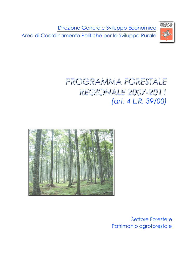 SCARICA PIANO ESECUTIVO FORESTAZIONE
