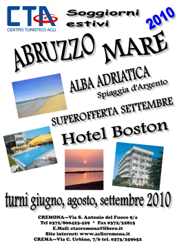 Mare Estate, Abruzzo, Alba Adriatica offerta settembre