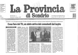 Articolo de "La Provincia di Sondrio"