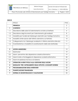 Piano Provinciale per attivit di orientamento