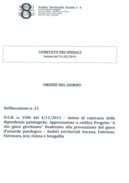 ordine del giorno delibera 13 - Ambito Territoriale Sociale n. 8