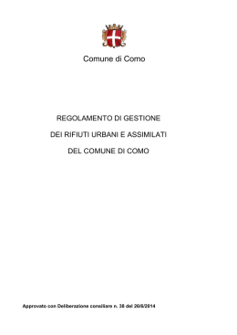 Regolamento di gestione dei rifiuti urbani e