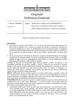 Originale Ordinanza Sindacale - Comune di San Benedetto del Tronto