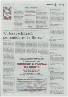 Cultura e solidariet&agrave; per combattere l`indifferenza