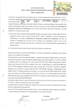 Atto costitutivo e Statuto - Associazione e Festa Dèi Camminanti