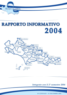 Rapporto informativo 2004 - Comitato cittadino difesa acqua