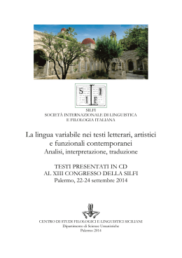 La lingua variabile nei testi - Centro di studi filologici e linguistici
