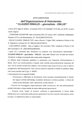 Statuto - Associazione CLAUDIO RINALDI giornalista onlus